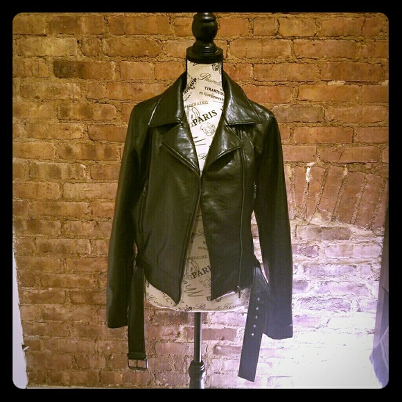 Tahari Jackets & Blazers - Tahari Faux Leather Moto Jacket